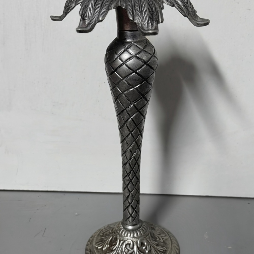 Vintage Silver/Brass Candle Holder approx 10”